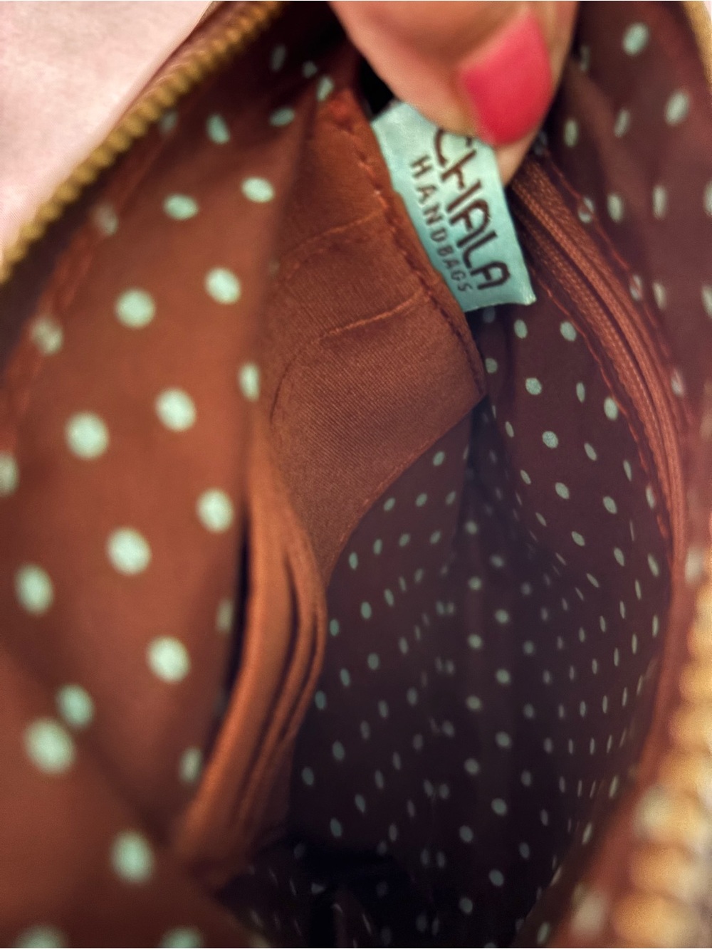 Chala Grey and Brown Paw Print Crossbody Bag - Picture 8 of 16